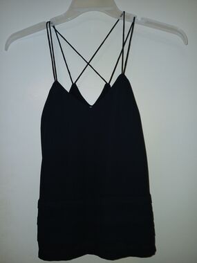 Candie's Black Cami with Pink Label Detailing